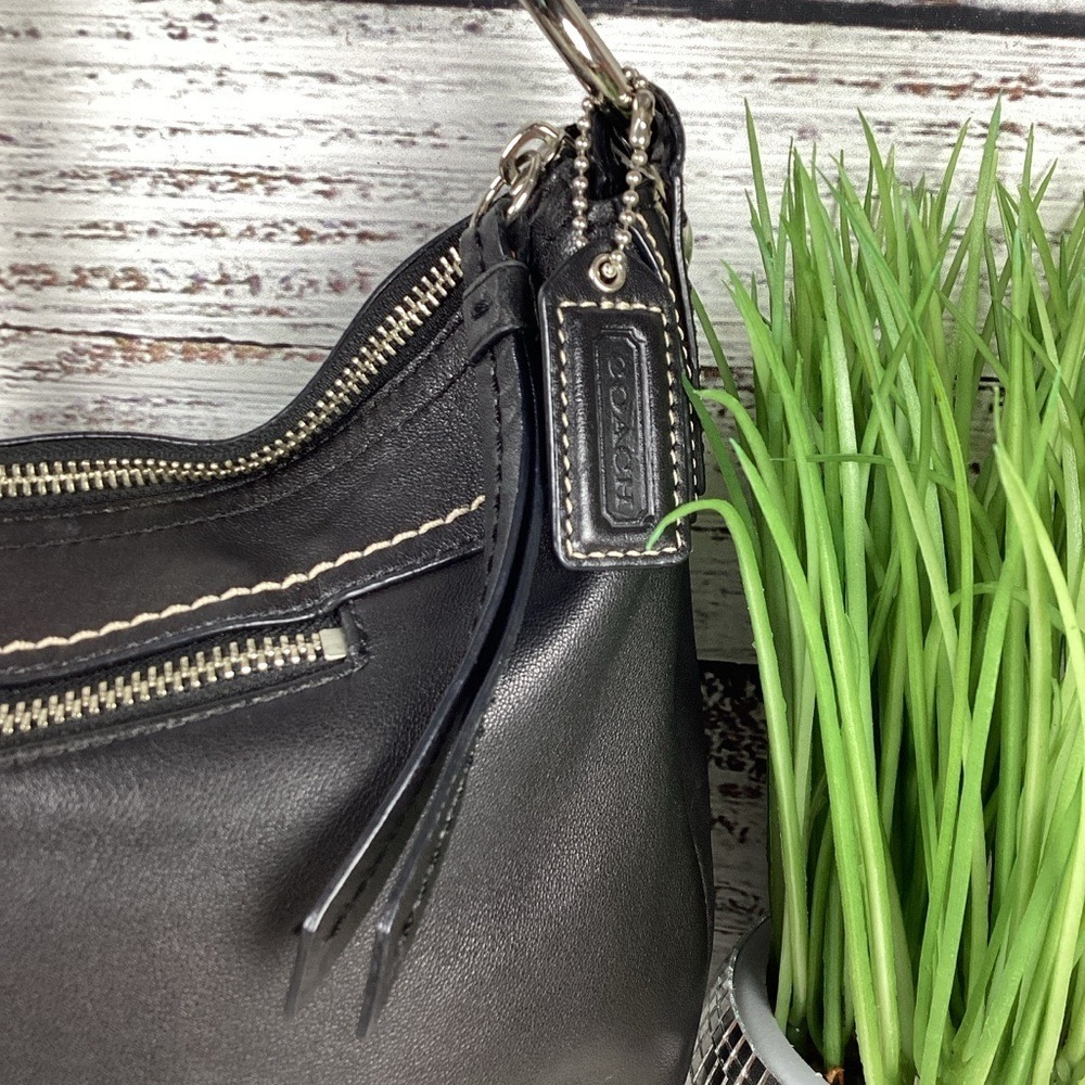 Coach Y2K‎ #13730 Vintage Soho Black Leather  Shoulder Bag with Silver Purse - Picture 3 of 14